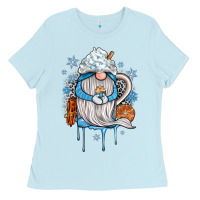 Baby Blue winter gnome coffee Ladies Tee - JahusDesignShop