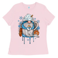 Bubblegum Pink winter gnome coffee Ladies Tee - JahusDesignShop