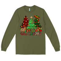 Army Green Feliz Navidad Long Sleeve Tee - NancyCooperArtShop