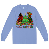 Colony Blue Feliz Navidad Long Sleeve Tee - NancyCooperArtShop