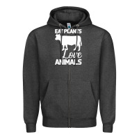 Charcoal Heather Eat Plants Love Animals Zipper Hoodie - Bettercallsaul