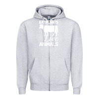Heather Grey Eat Plants Love Animals Zipper Hoodie - Bettercallsaul