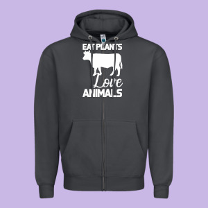 Eat Plants Love Animals Zipper Hoodie Designed By Bettercallsaul