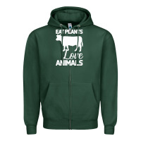 Sports Green Eat Plants Love Animals Zipper Hoodie - Bettercallsaul
