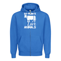 True Royal Eat Plants Love Animals Zipper Hoodie - Bettercallsaul