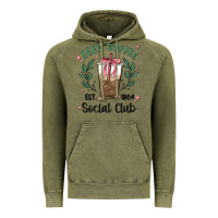 Vintage Olive iced coffee social club Vintage Hoodie - MaliasSmallBusiness