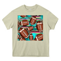 Mossy football leopard turquoise seamless pattern Heavy Core Tee - JahusDesignShop