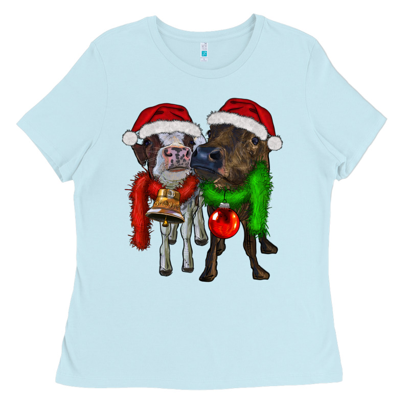 Two Christmas Heifers Ladies Tee by RanaPortraitStore | Teevron