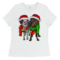 White two christmas heifers Ladies Tee - RanaPortraitStore