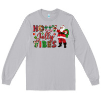 Moon Dust Holly Jolly vibes Christmas with Santa Long Sleeve Tee - NancyCooperArtShop