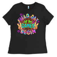 Black field day let the games begin Ladies Tee - AdoDesignShop