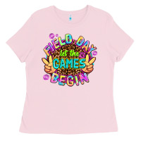 Bubblegum Pink field day let the games begin Ladies Tee - AdoDesignShop
