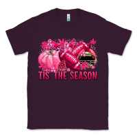 Plum Tis' the season Football Breast Cancer Classic Tee - NancyCooperArtShop