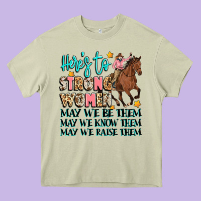 Heres To Strong Women Heavy Core Tee Designed By Artiststas