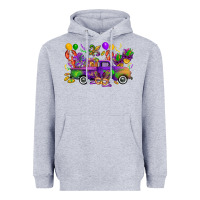 Heather Grey mardi gras truck Heavyweight Hoodie - CowGirlArtShop