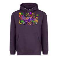 Plum mardi gras truck Heavyweight Hoodie - CowGirlArtShop