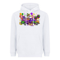 White mardi gras truck Heavyweight Hoodie - CowGirlArtShop