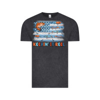 Vintage Black fishing lure flag keepin' it reel Vintage Tee - MaliasSmallBusiness