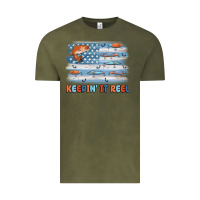 Vintage Olive fishing lure flag keepin' it reel Vintage Tee - MaliasSmallBusiness