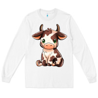 White Baby Brown Cow Long Sleeve Tee - MaliasSmallBusiness