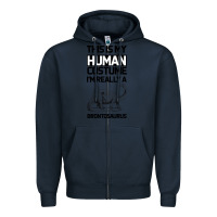 Navy This Is My Human Costume Im Really A Brachiosaurus Zipper Hoodie - Bettercallsaul