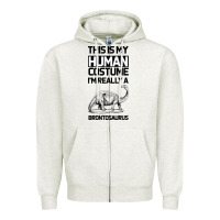 Oatmeal Heather This Is My Human Costume Im Really A Brachiosaurus Zipper Hoodie - Bettercallsaul