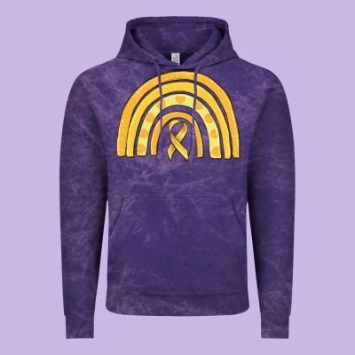 Childhood Cancer Awareness Rainbow Vintage Hoodie Designed By Maliassmallbusiness