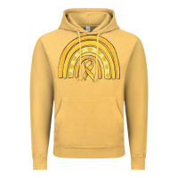 Vintage Mustard childhood cancer awareness rainbow Vintage Hoodie - MaliasSmallBusiness