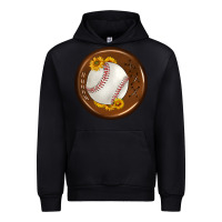 Black baseball with sunflower round earrings Urban Hoodie - BundleAndBundleShop
