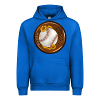 Cobalt baseball with sunflower round earrings Urban Hoodie - BundleAndBundleShop