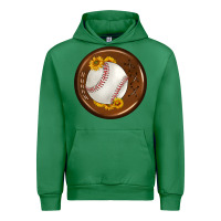 Emerald baseball with sunflower round earrings Urban Hoodie - BundleAndBundleShop
