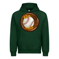 Forest Green baseball with sunflower round earrings Urban Hoodie - BundleAndBundleShop