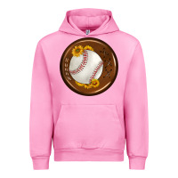 Fuchsia Pink baseball with sunflower round earrings Urban Hoodie - BundleAndBundleShop