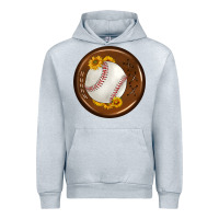 Heather Grey baseball with sunflower round earrings Urban Hoodie - BundleAndBundleShop