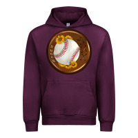 Mauve Wine baseball with sunflower round earrings Urban Hoodie - BundleAndBundleShop