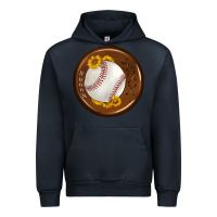 Navy baseball with sunflower round earrings Urban Hoodie - BundleAndBundleShop