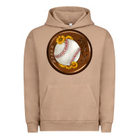 Pigment Burro baseball with sunflower round earrings Urban Hoodie - BundleAndBundleShop
