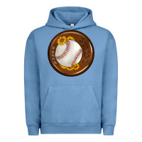 Pigment Pebble Blue baseball with sunflower round earrings Urban Hoodie - BundleAndBundleShop