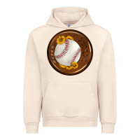 Sandshell baseball with sunflower round earrings Urban Hoodie - BundleAndBundleShop