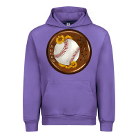 Tulip baseball with sunflower round earrings Urban Hoodie - BundleAndBundleShop
