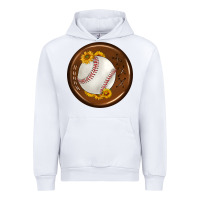 White baseball with sunflower round earrings Urban Hoodie - BundleAndBundleShop