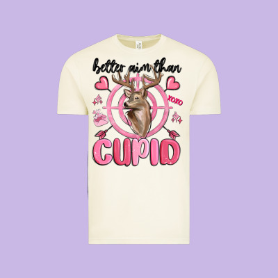 Better Aim Than Cupid Vintage Tee Designed By Maliassmallbusiness
