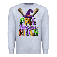 Heather Grey free broom rides Premium Sweatshirt - CowGirlArtShop