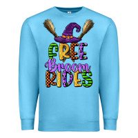 Ocean Blue free broom rides Premium Sweatshirt - CowGirlArtShop
