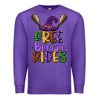 Purple free broom rides Premium Sweatshirt - CowGirlArtShop