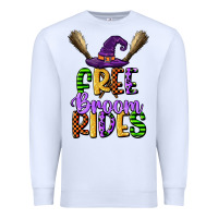 White free broom rides Premium Sweatshirt - CowGirlArtShop