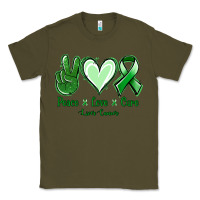 Army Green Peace love cure Liver Cancer Classic Tee - NancyCooperArtShop