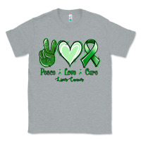 Heather Grey Peace love cure Liver Cancer Classic Tee - NancyCooperArtShop