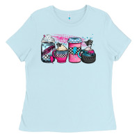 Baby Blue racing coffee cups Ladies Tee - JahusDesignShop
