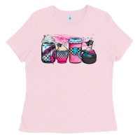 Bubblegum Pink racing coffee cups Ladies Tee - JahusDesignShop